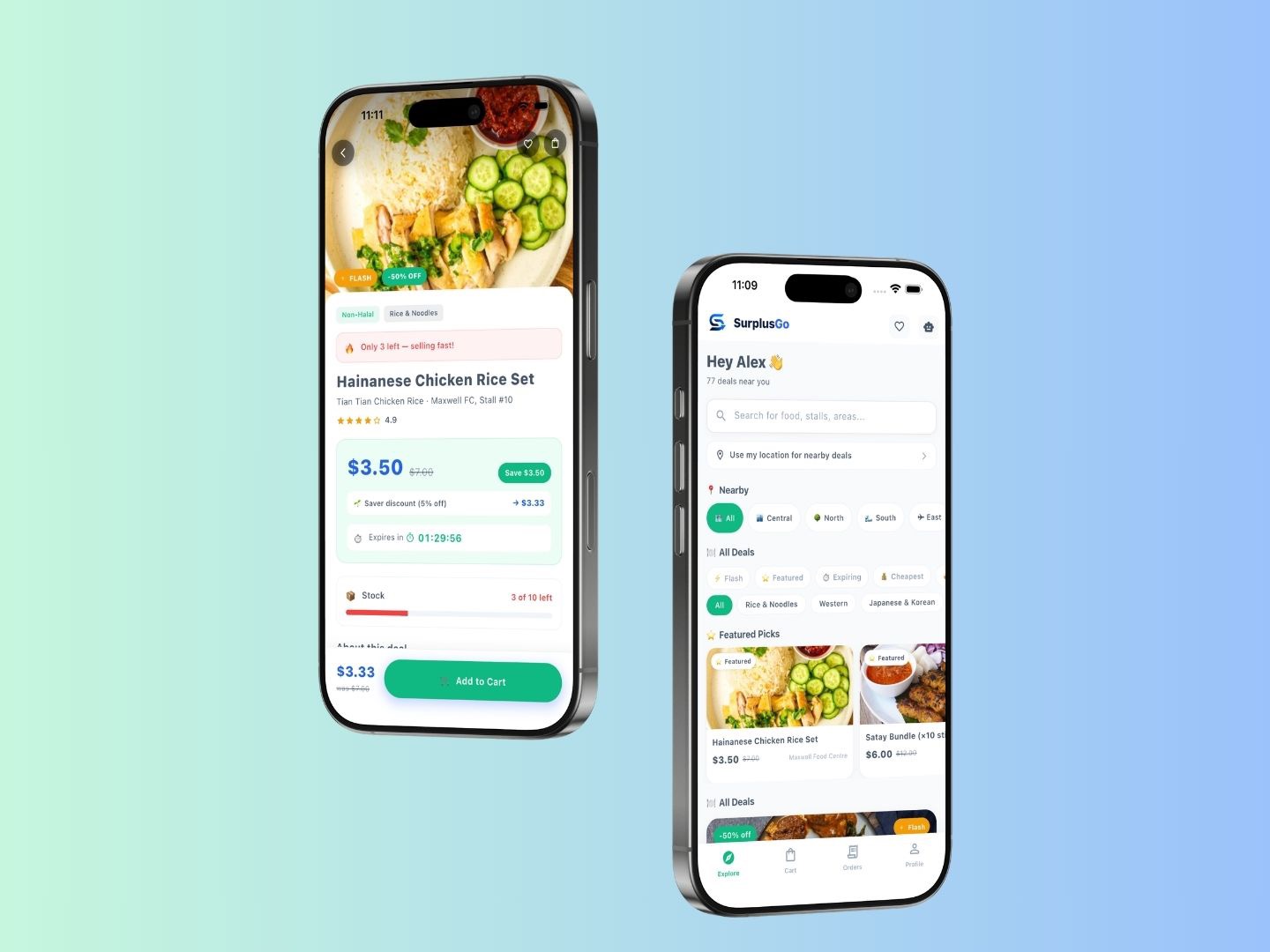 SurplusGo deal detail and nearby deals feed